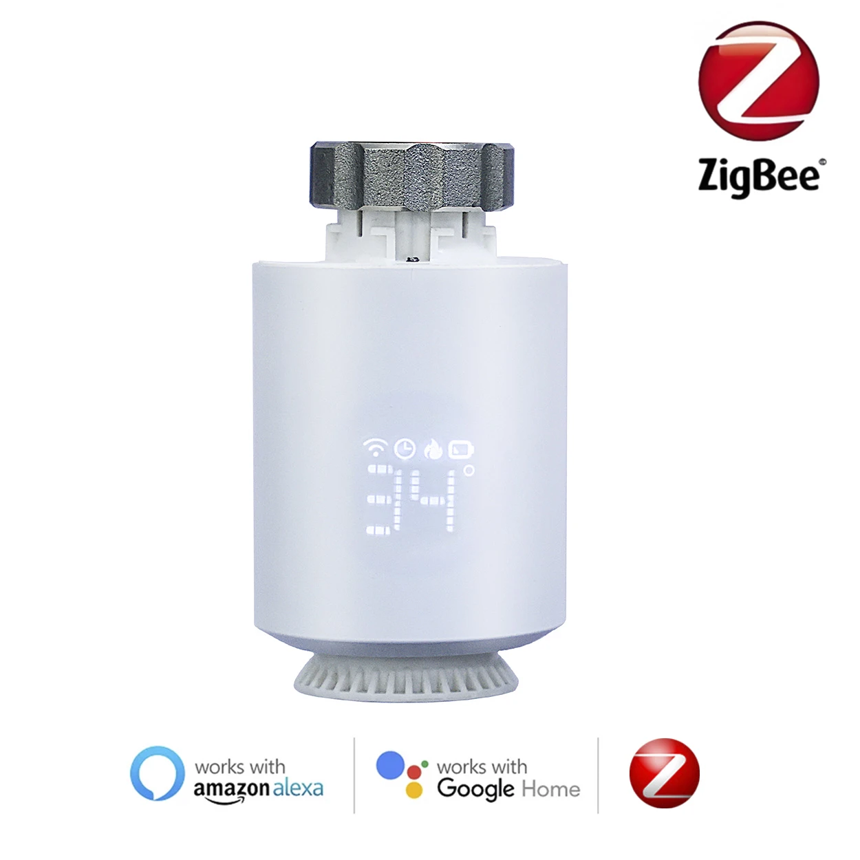 Minco Heat Tuya ZigBee Smart Radiator Actuator Programmable Thermostatic Radiator Valve Temperature Controller Voice Control
