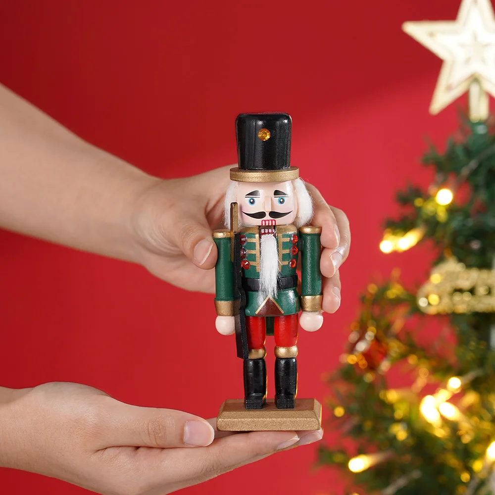 Mini ornement de casse-noisette en bois, figurine de soldat, pendentif d'arbre de Noël, décoration de table de bureau, cadeaux intensifiés pour les amis et les enfants, 9 pièces