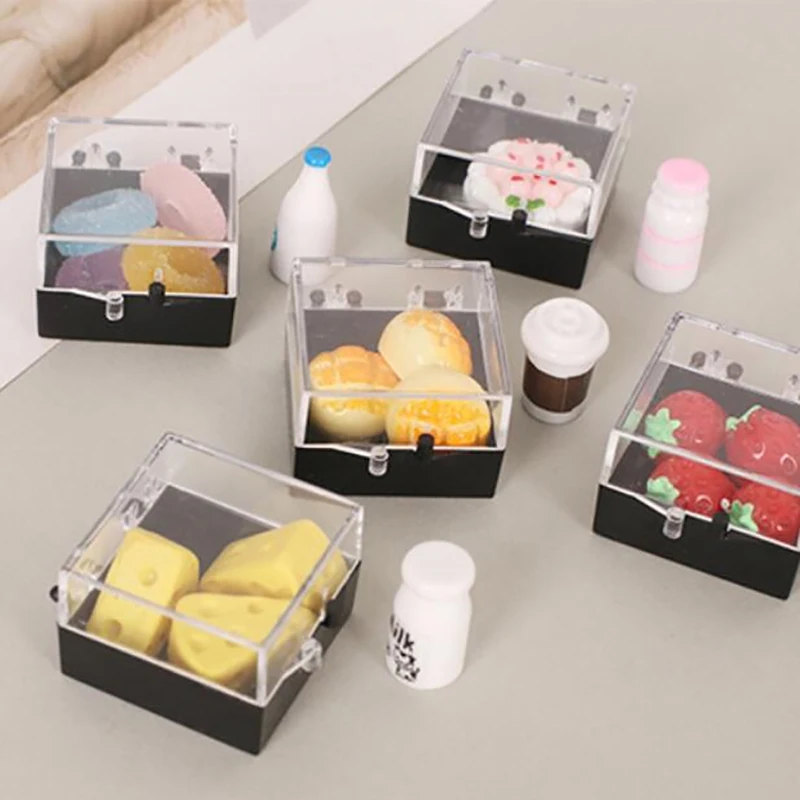 1 Set Delightful Dollhouse Simulation Food Toy Fruit Strawberry Sushi Jam Bento Box Model DIY Accessories For Mini Furniture