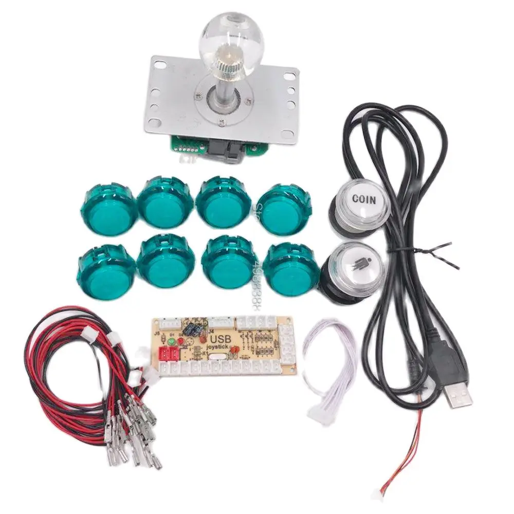 Zero Delay Joysticks Arcade DIY Kit USB Encoder To PC Raspberry Pi Copy Sanwa Joystick+ LED Light Illuminated Push Button
