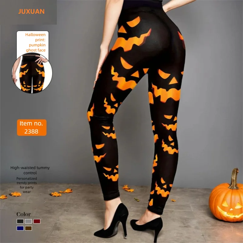 Autumn High Waist Pumpkin 3D Print Leggings Women Halloween Costume Pants Slim Push Up Tights Female clothing legging