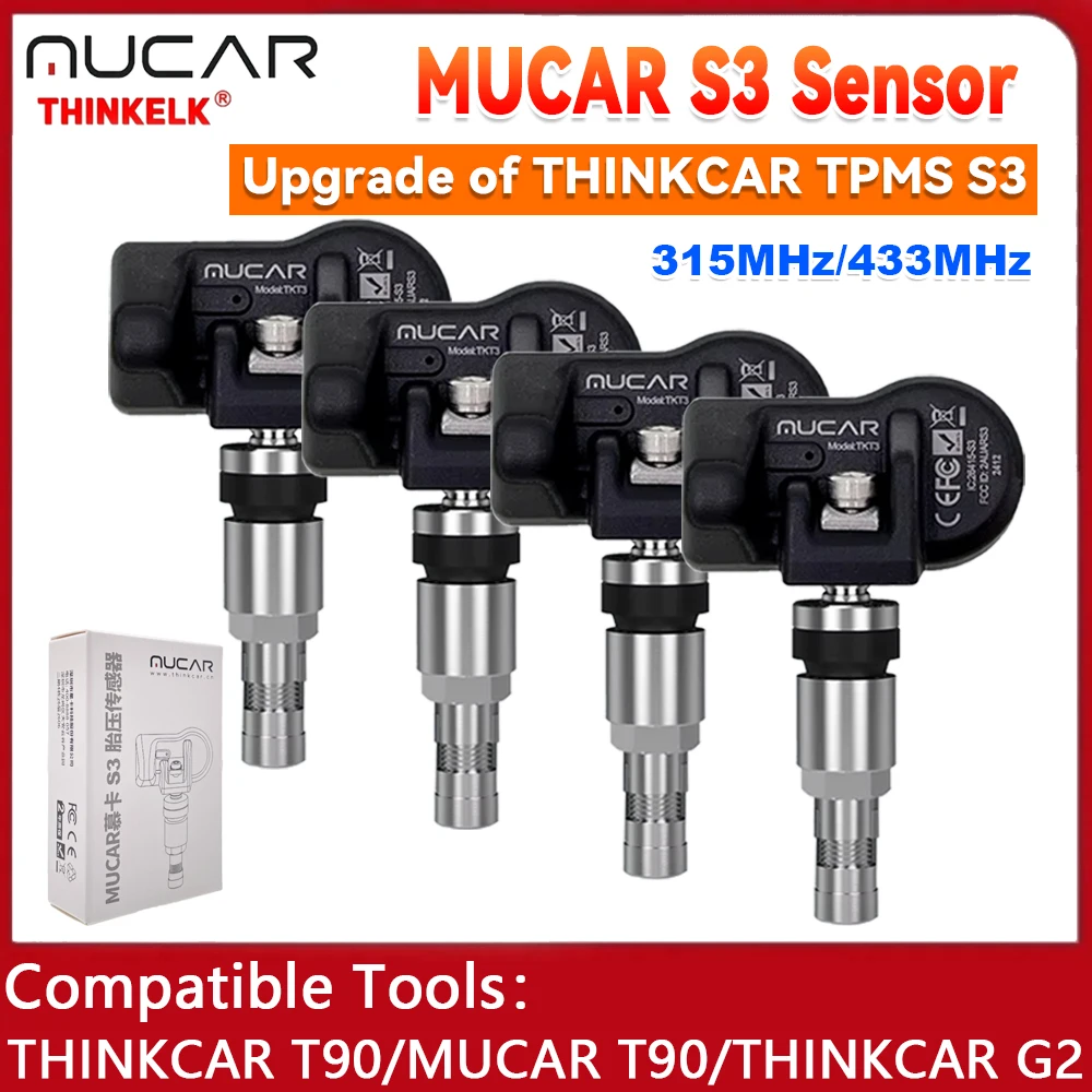 MUCAR S3 Sensor 315MHz/433MHz TPMS S3 Universal Sensor Car Tire Pressure Sensor Automotive Workshop Service Tool PK THINKCAR S3