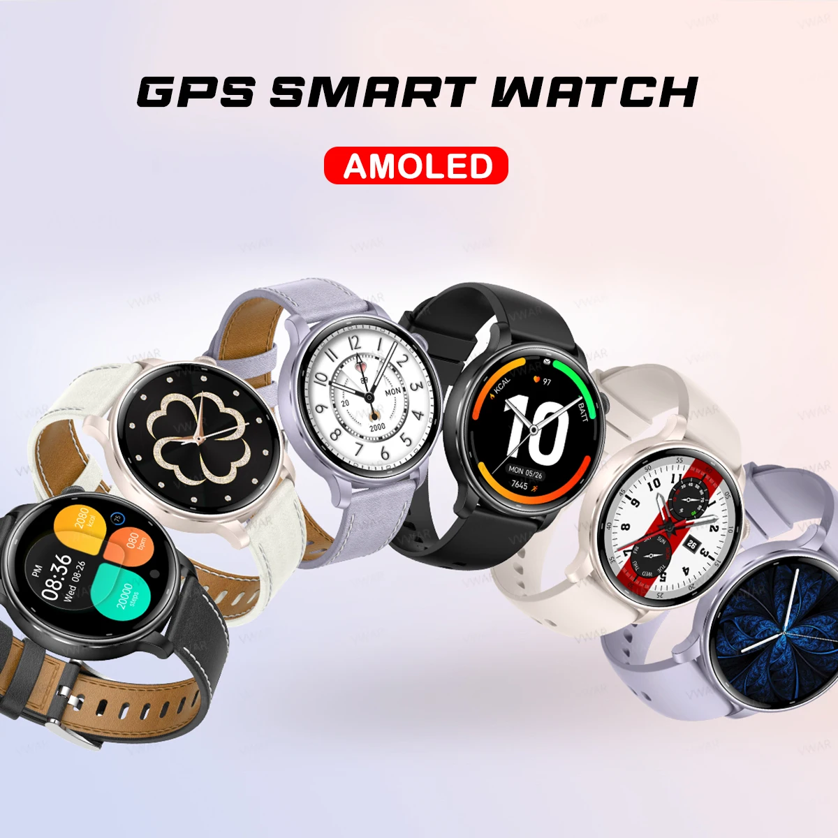 

Смарт-часы Vwar с GPS для мужчин, 1,32 дюйма, AMOLED-экран, Bluetooth-вызов, модные умные часы, 30 м, водонепроницаемые, Bluetooth-часы для фитнеса с вызовом