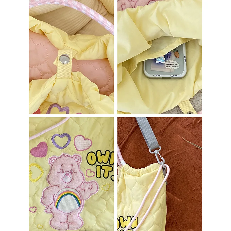 Genuine Carebear Rainbow Bear Crossbody Bag, Versatile Large Capacity Portable Shoulder Bag, Cute Student School Bag, Gift