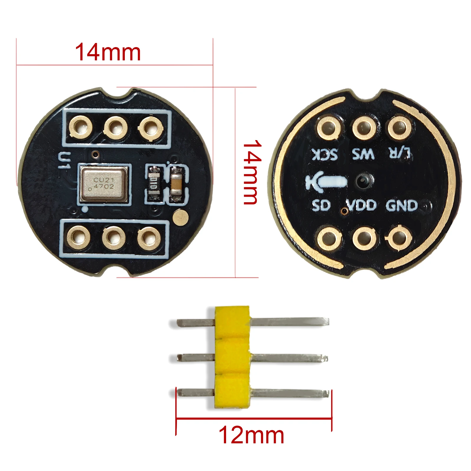 INMP441 I2S MEMS Microphone Module Omnidirectional 24-bit Digital Output MS3625 High SNR 61dBA Low Power Compatible ESP32 Audio