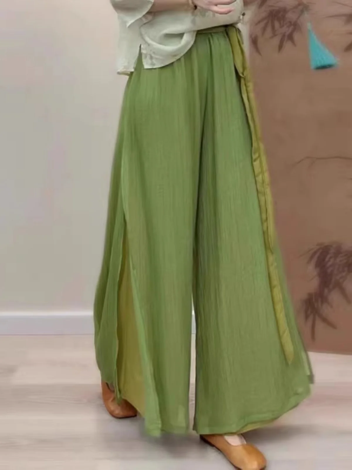 

Summer 2026 New Sle Women's Wide Leg Pants Dra Straight Cut High Waist Long Leisure Pants Chinese Sle