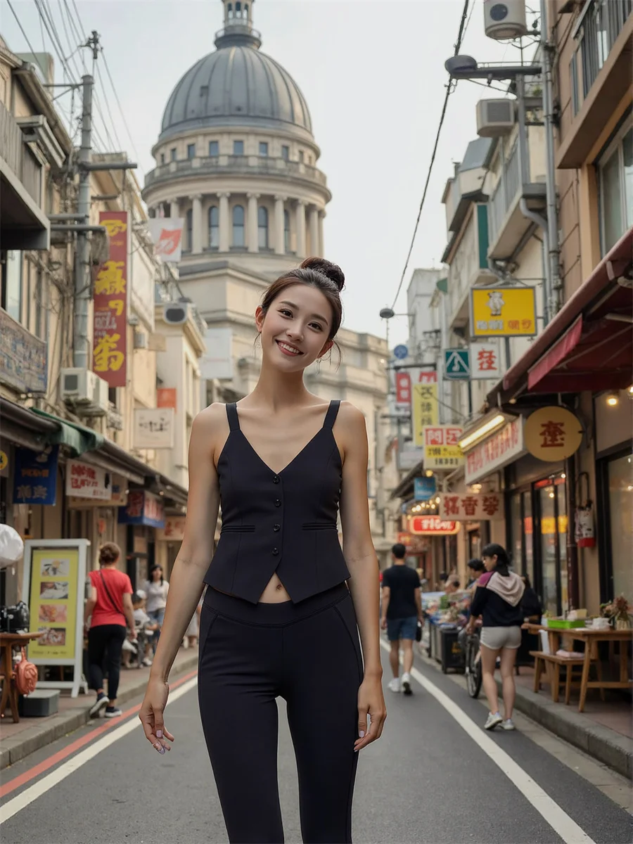 

Women'S Vest Buckle V-Neck Black White Suede Fashion Sleeveless Casual Autumn Winter Elegant Simple Soft Cozy Warm Streetwear