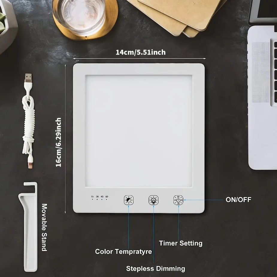 مصباح ضوء النهار مع وظيفة الموقت، مصباح ضوء الشمس فائق السطوع 10000lux خالي من الأشعة فوق البنفسجية، درجة حرارة وسطوع قابل للتعديل باللمس #3