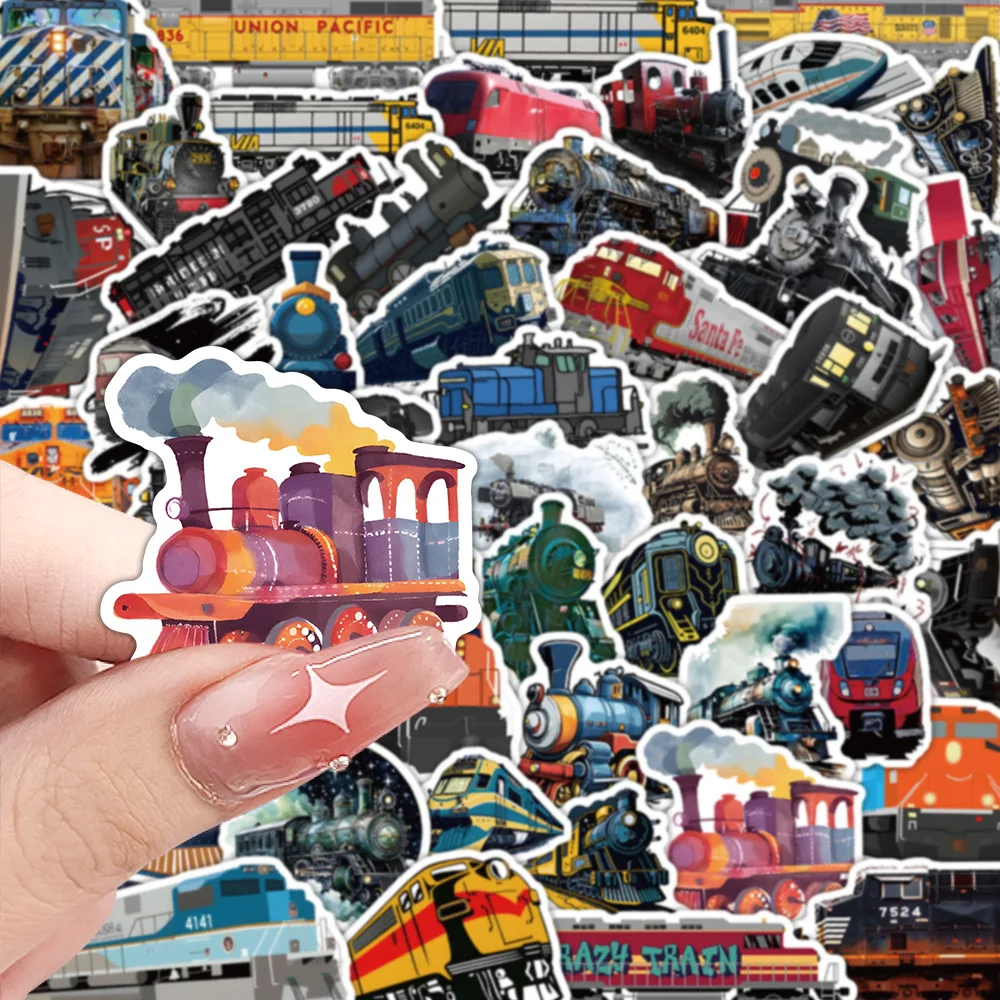 10/60PCS Train Graffiti Stickers Funny Transportation Cartoon Decoration DIY Decals Laptop Guitar Bike Skateboard Sticker Toy