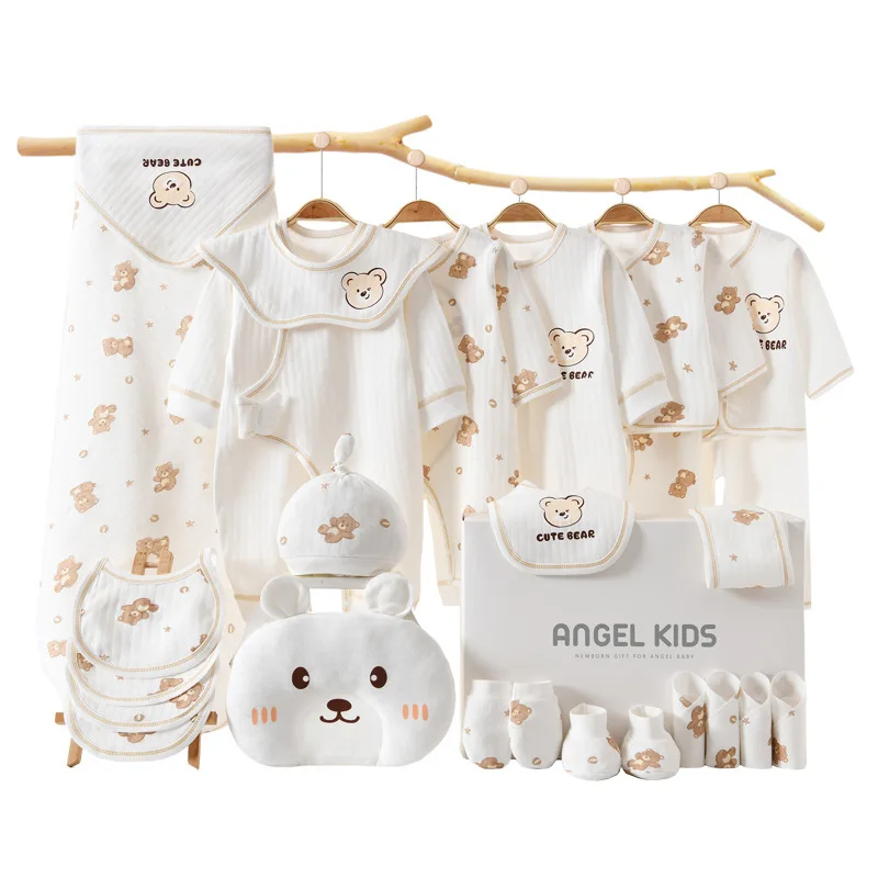 21/24/26 pieces/lot Newborn Baby Clothing Set Boys Girls 100% Cotton Infant Outfits Spring Autumn  Baby Hat Bib Clothes Suit
