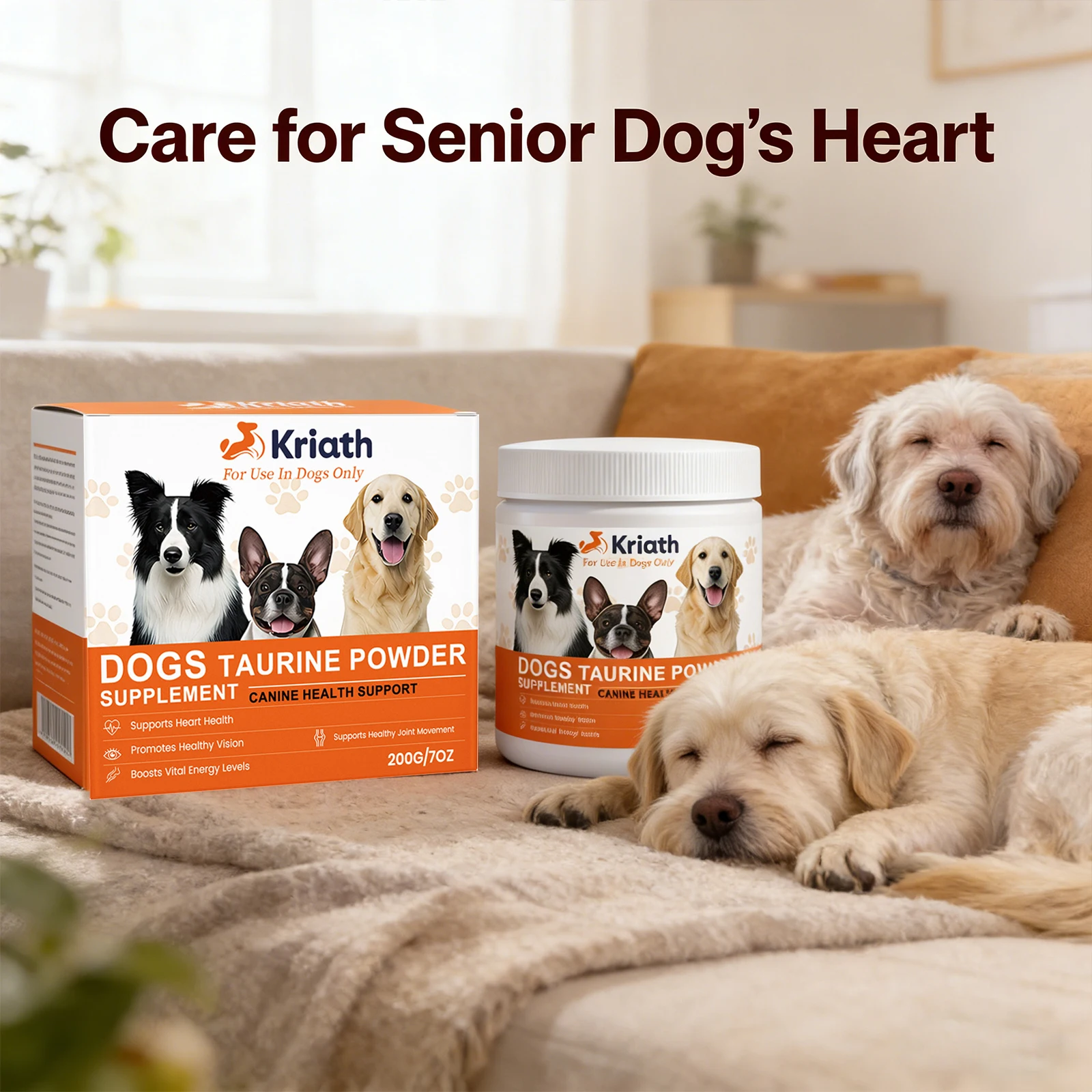 Dogs Taurine Powder Support Heart Health Boosts Vital Energy Levels Maintain Healthy Joint Movement Daily Nutrition Supplements