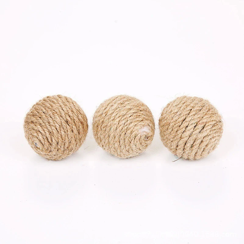 5PCS Interactive Sisal Cat Scratching Ball Toy For Kitten Teeth Cleaning Anti Bite Cat Ball Sounding Toy Pet Supplies