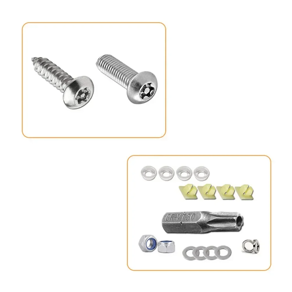 Anti-theft Car Security License Plate Screw Accessories Stainless Steel Screws License Plate Fasteners