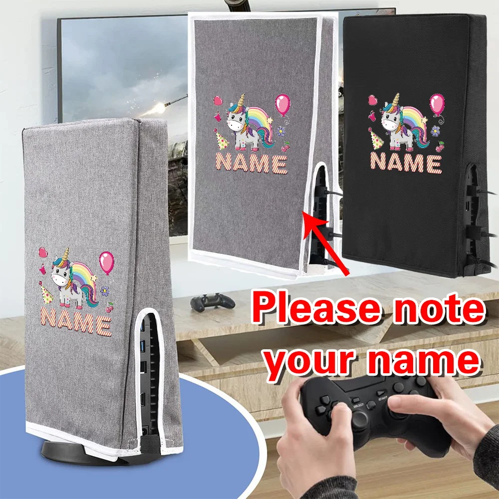 شخصية مخصصة اسم PS5 الملحقات الغبار غطاء مقاوم PS5 لعبة وحدة التحكم المضيف الحرس غطاء قابل للغسل المنتجات المخصصة