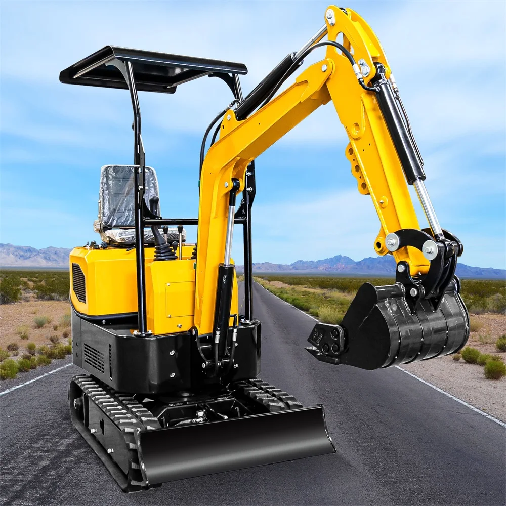 Vendita calda in Europa HighTop Brand 1 tonnellata 1.5ton 1.8ton Micro piccolo cingolato idraulico elettrico 1 tonnellata Mini escavatore Bagger Mini escavatore