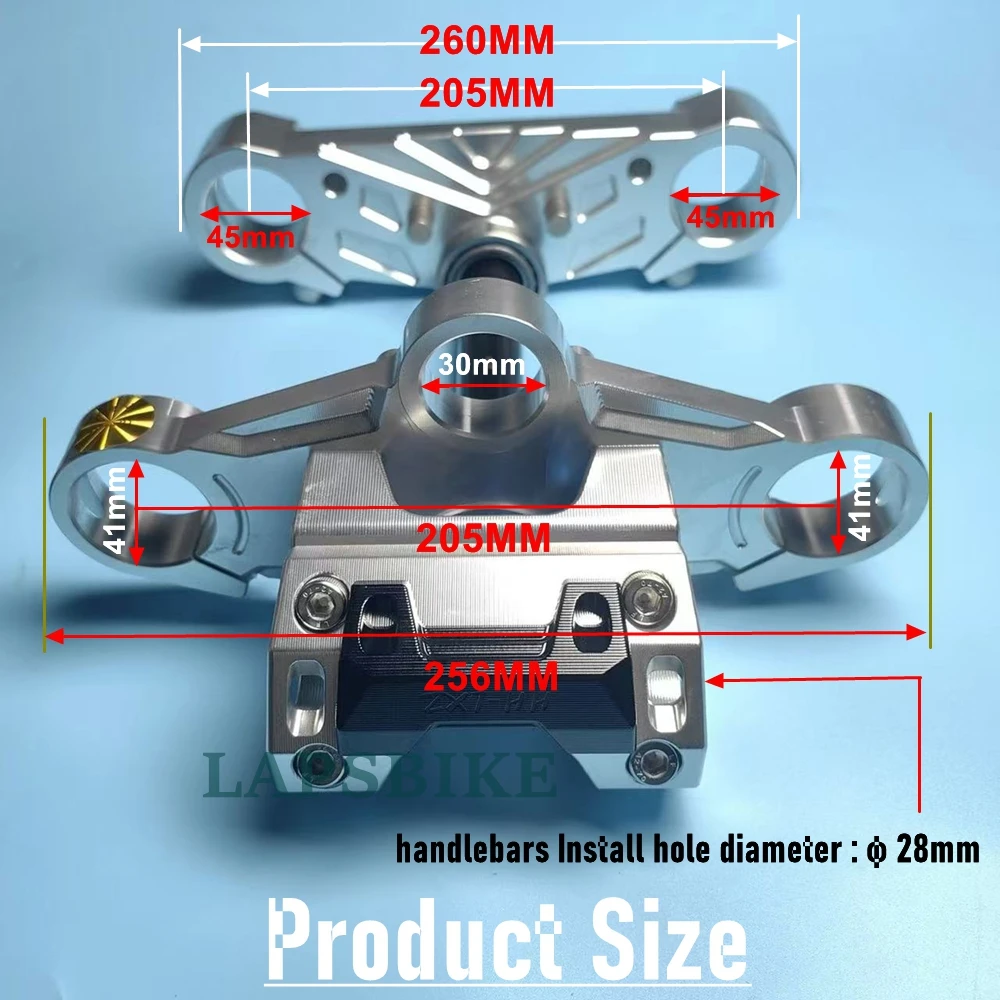 For Monkey M5 Z6 E-Motorcycle Modified CNC Aluminum Upper Lower Connecting Plates Handlebar Fixed Base Steering Column Assembly