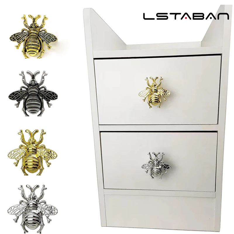Retro Animal Bee Shape Handles Zinc alloy Door Knobs Cabinet Kitchen Cupboard Drawer Pulls Hardware Home Decorate Child Room