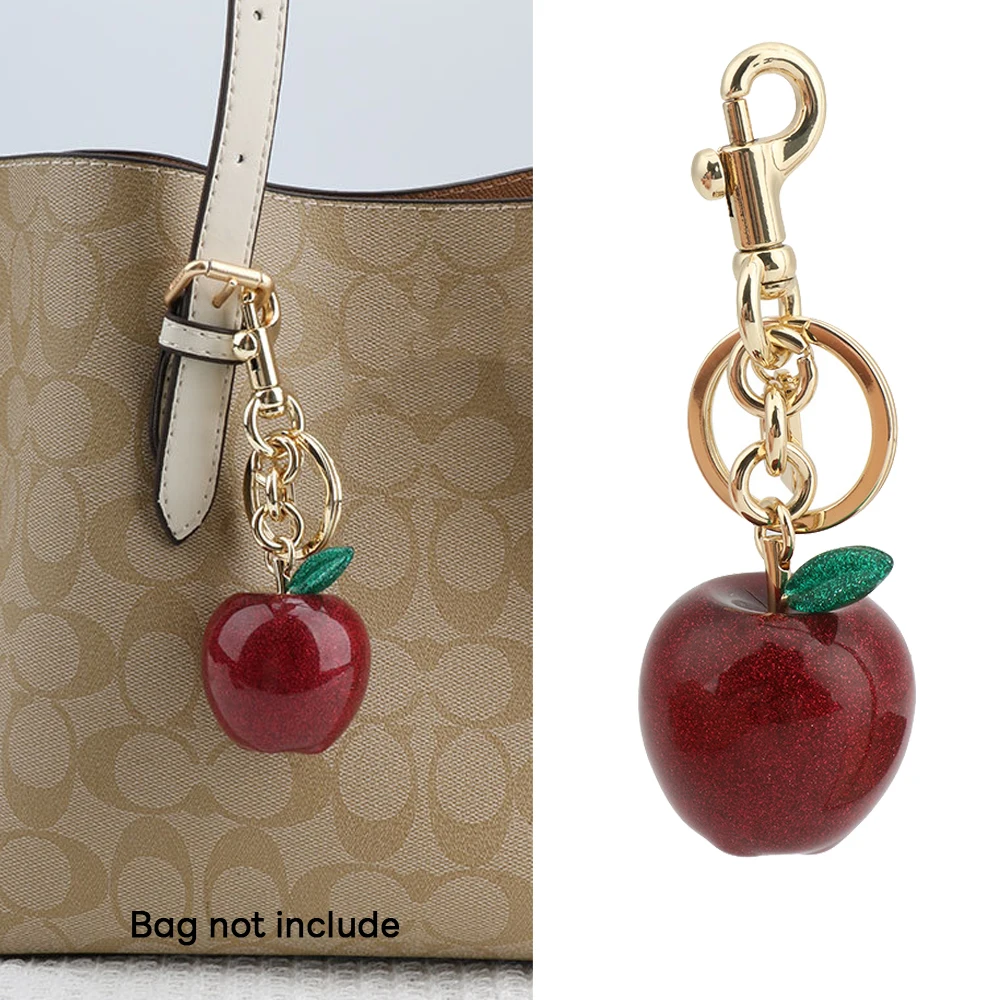 

Fashion Delicious Red Apple Keychain Summer Fruits Apple Pendant Keyring For Women Men Jewelry Bag Key Accessories Gift