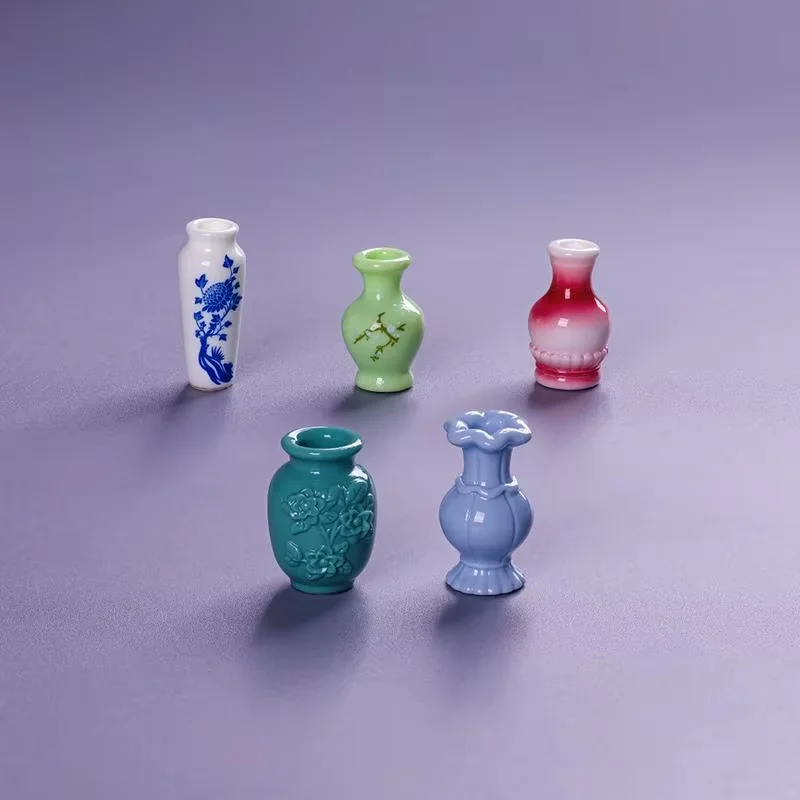9 Stück Simulations-Porzellan-Harz-Mini-Vasen Vintage Mikrolandschafts-Ornament DIY Blumenvase Heimdekoration Abschluss- und Feiertagsgeschenk – Detail 15