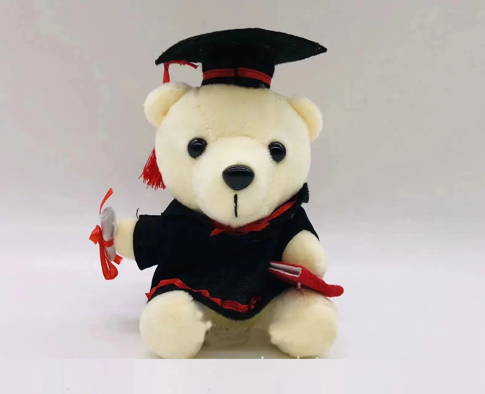 12 قطعة/الوحدة 10 سنتيمتر لطيف الحيوان طبيب الدب محشوة أفخم المعلقات اللعب دمى التخرج كيرينغ مفتاح سلسلة الهدايا