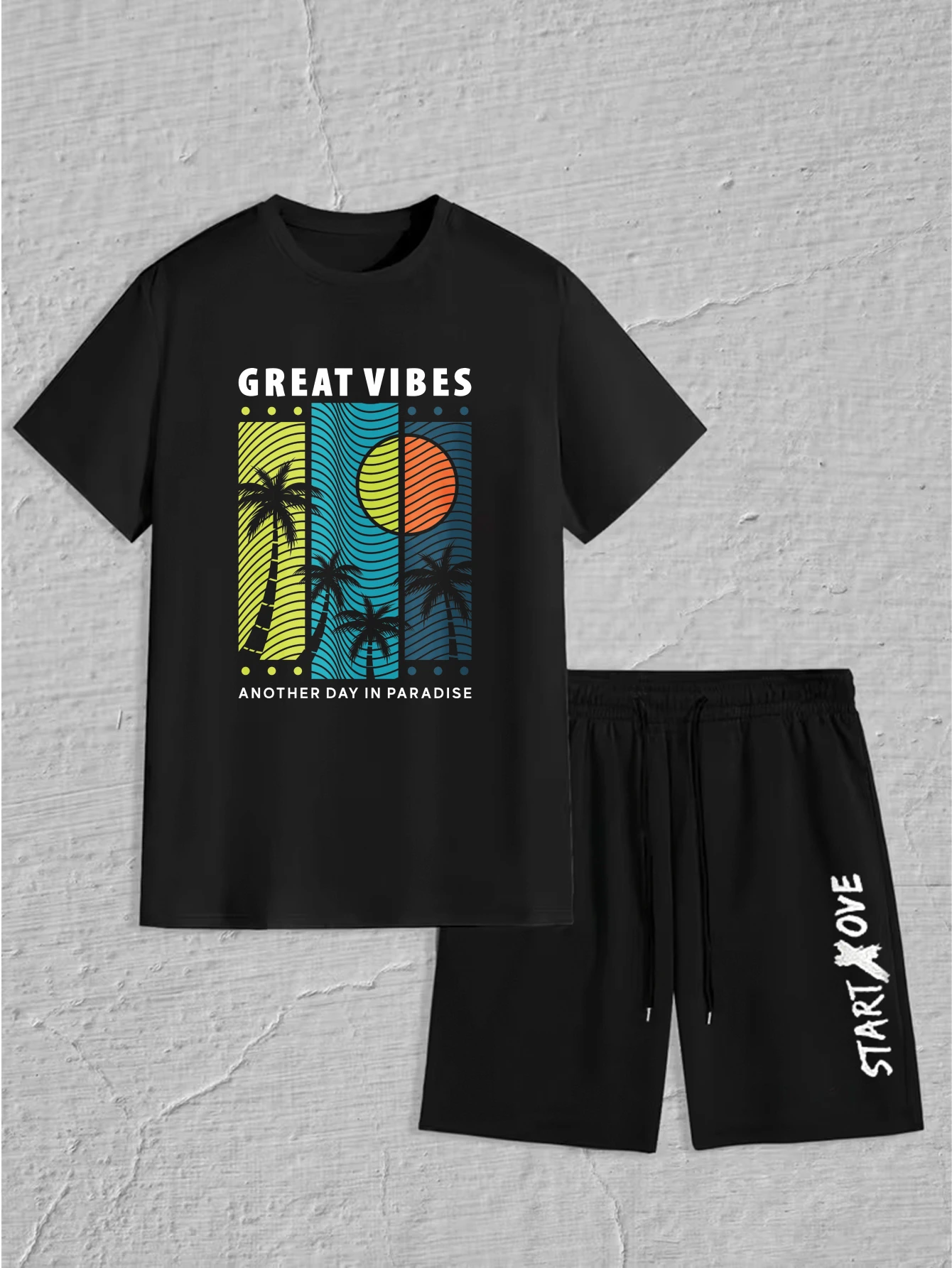 

Мужской комплект 2025 летний тренировочный костюм мужской мужской комплект графический спортивный костюм с круглым вырезом для мужчин футбольный с принтом