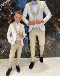 2023 Wedding Suit Groom White Floral Tuxedo Slim Fit Men Prom Suit Full Gentleman Costume 3 Pieces (Jacket+Vest+Pants)