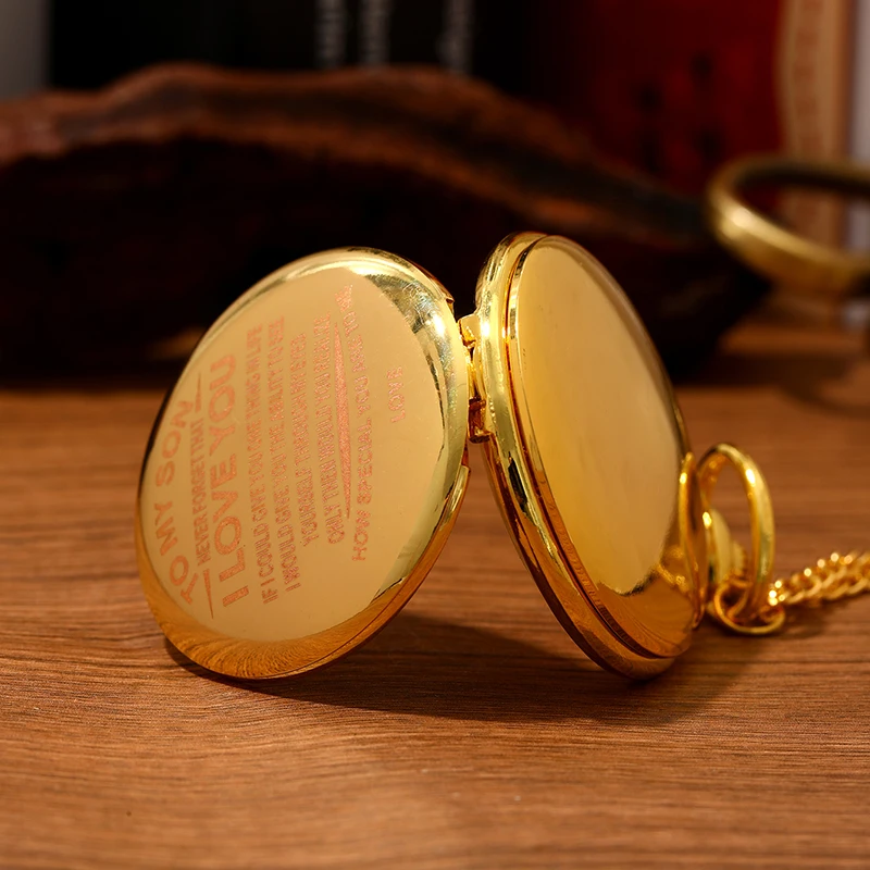 นาฬิกาควอทซ์สีทองหรูหราสำหรับผู้ชายวินเทจเรียกกระชับสร้อยคอ Jam rantai ของขวัญ