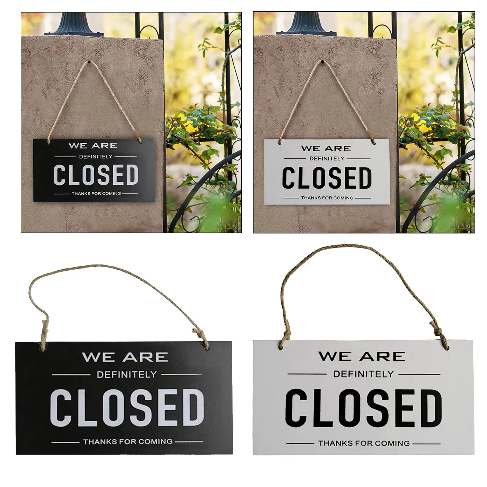 Rustic Open Closed Sign Shop Door Sign Double Sided Hanging Sign for Shop Cafe Restaurant Pub Bar Coffee Decoration