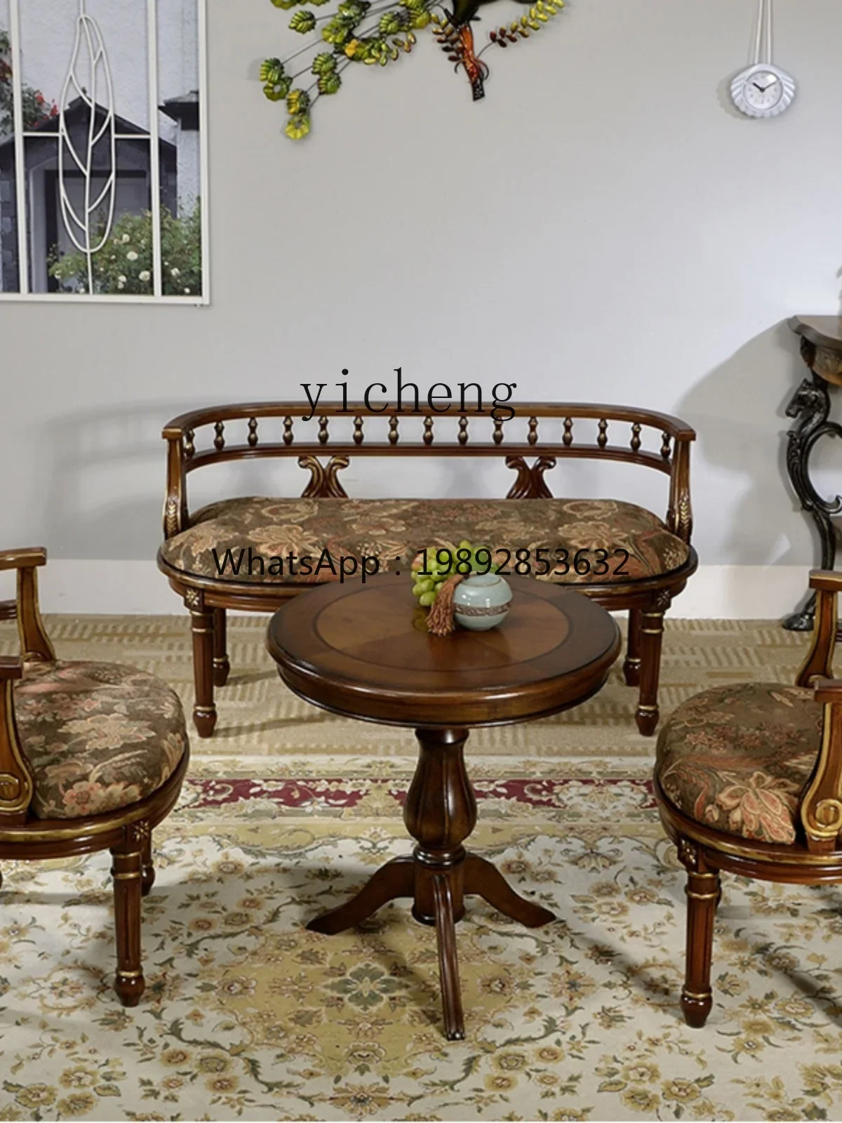 b1 Solid Wood Small Coffee Table Painted Corner Table Living Room Sofa Side Table Vintage Furniture