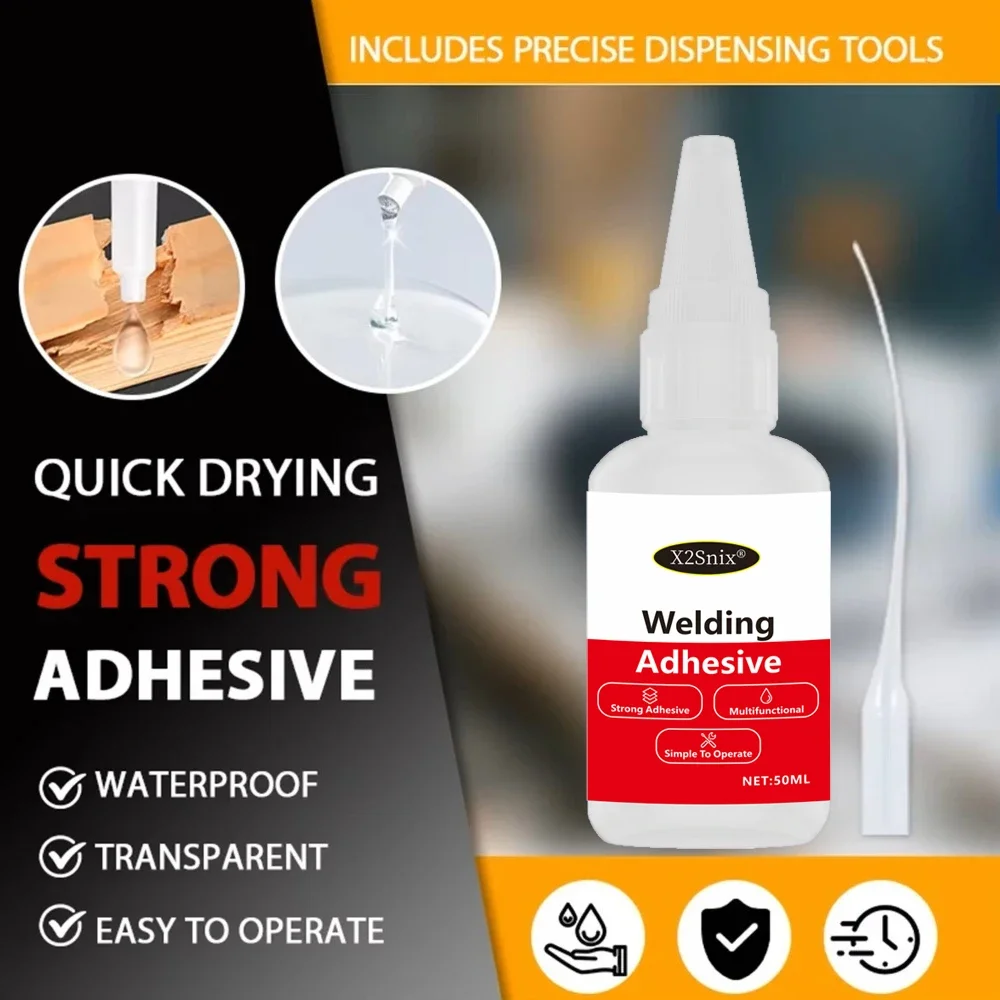 Multi-Purpose Super Glue Instant Quick-drying Waterproof Adhesive Leather Rubber Glass Wood Metal Strong Bond Liquid Glue Sealer