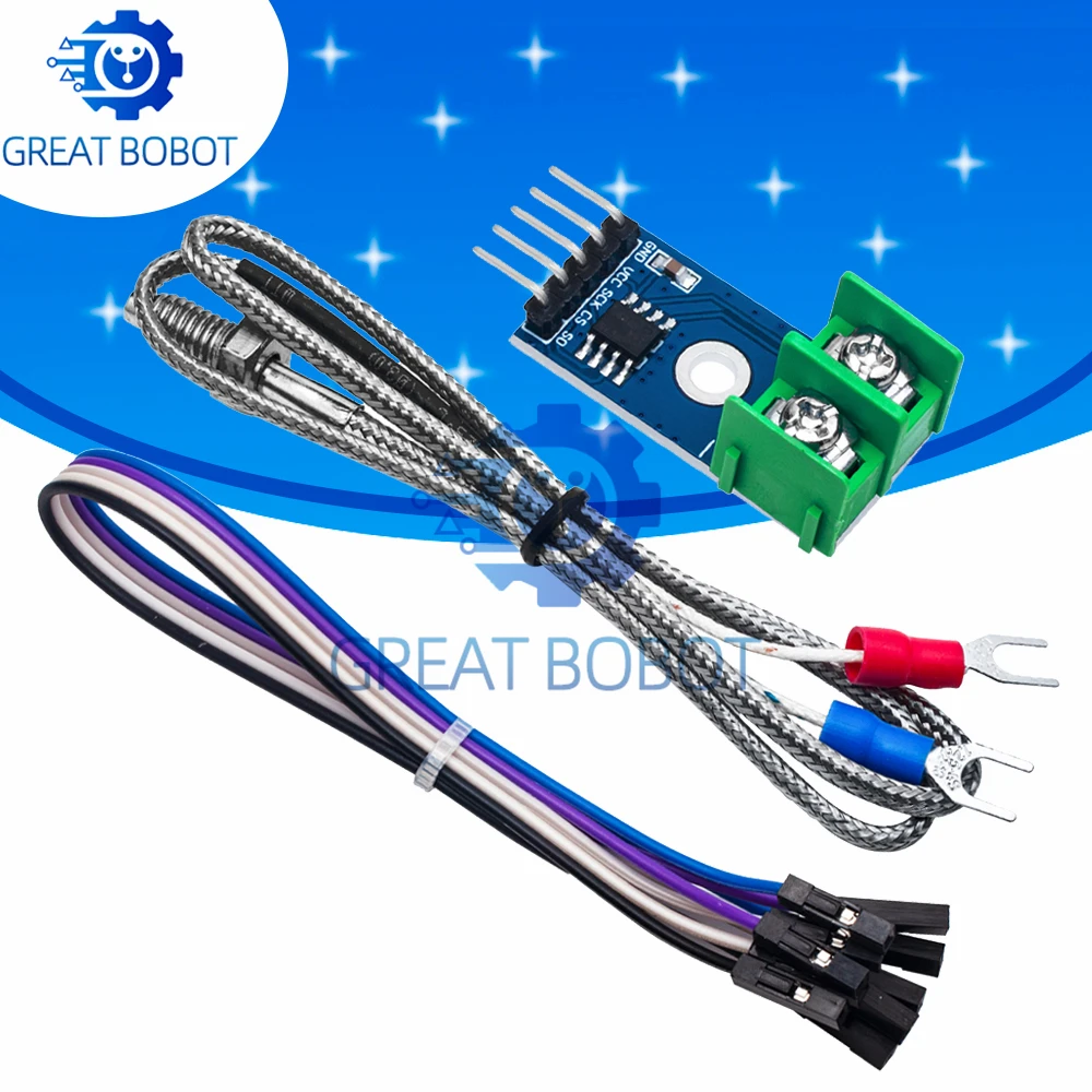 1PCS MAX6675 Module with K Type Thermocouple, Temperature Sensor for Arduino