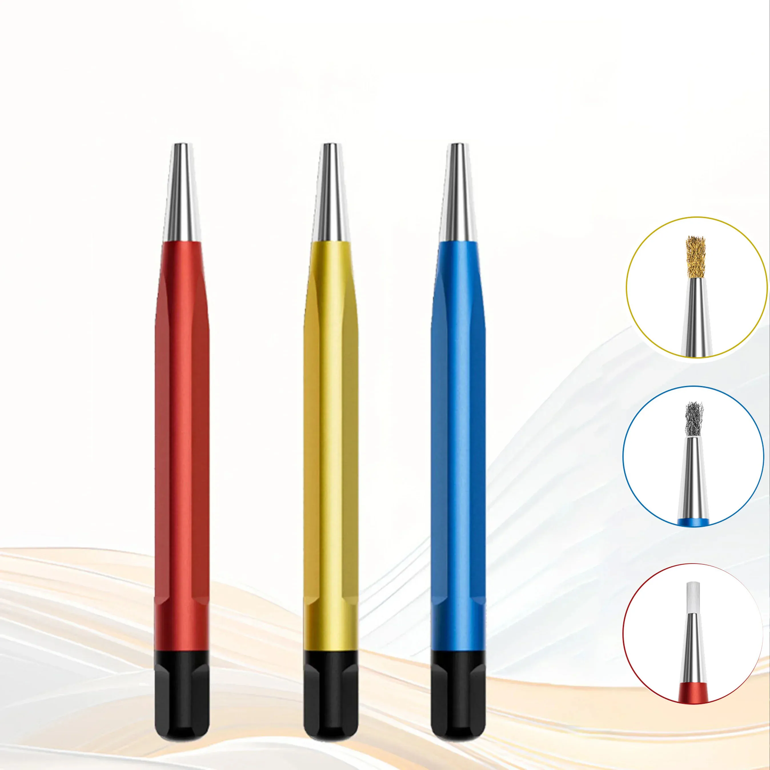 

Новинка, 3 шт., щетка для удаления ржавчины для часов, ручка из стекловолокна, латуни, стали, инструмент для полировки царапин, красный инструмент для ремонта часов, детали для часов, ручка-кисть