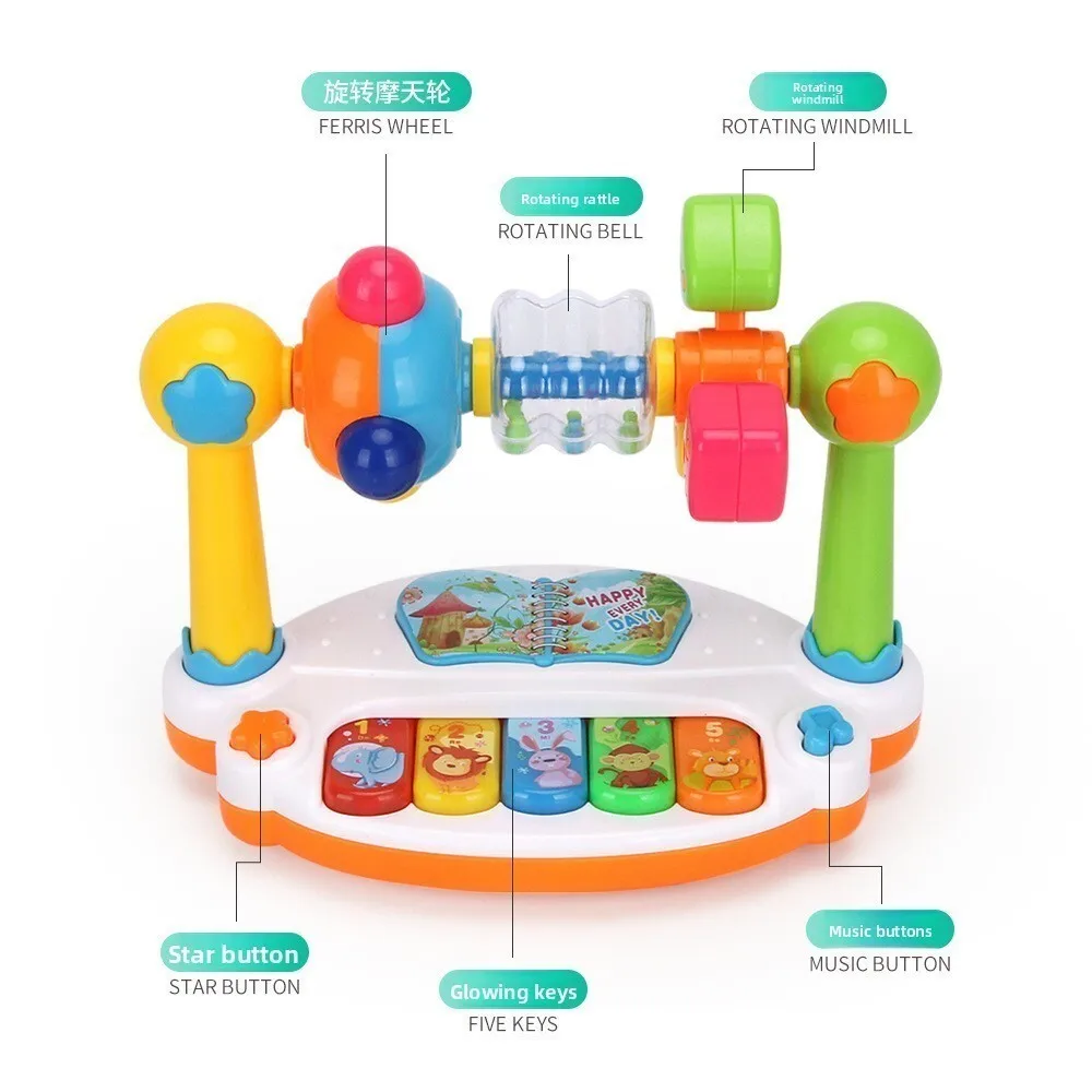 Elektronisch toetsenbordspeelgoed voor kinderen met verlichting Multifunctioneel leermuziekinstrument voor onderwijs en spelen in de vroege kinderjaren