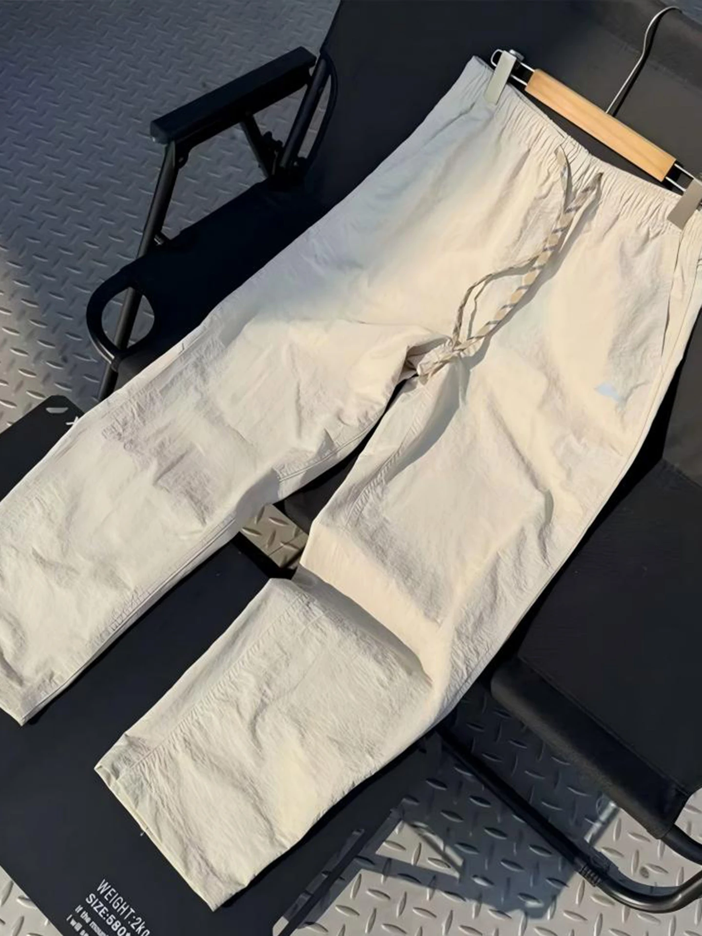 

Qui Dry Ice Silk Men's Summer Lightweight ell Pants Straight Leg Casual Trousers Breathable Outdoor Sports Climbing Pants