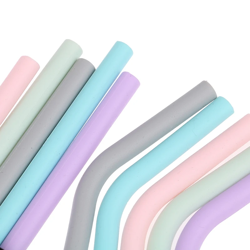 Silicone Drinking Straws Reusable Flexible Straw Silicone Fold Adult Child Straw Home Kitchen Bar Party Straws