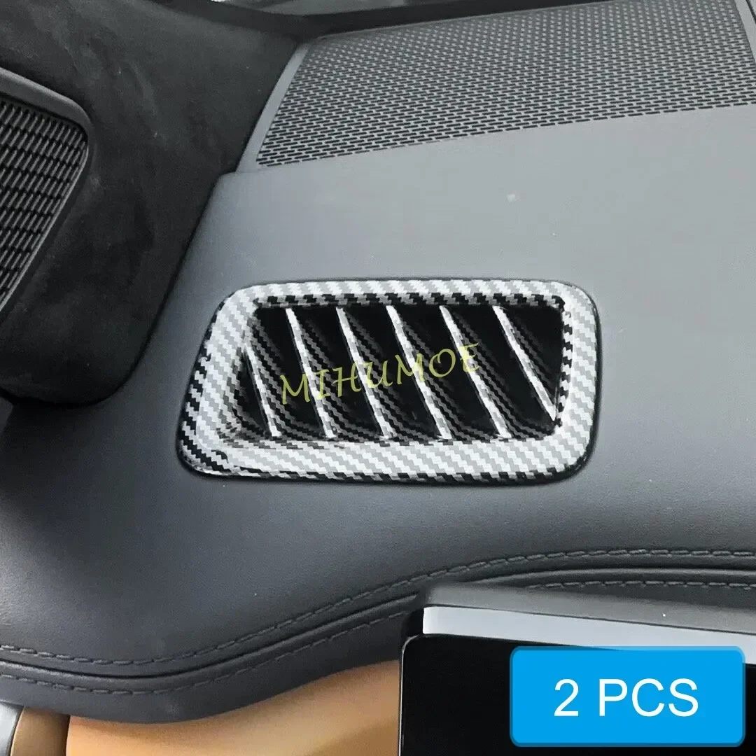 LHD Car Interior Center Console Air Vent Cover Trim For Hyundai Santa Fe 2024 2025 Accessories Carbon Fiber