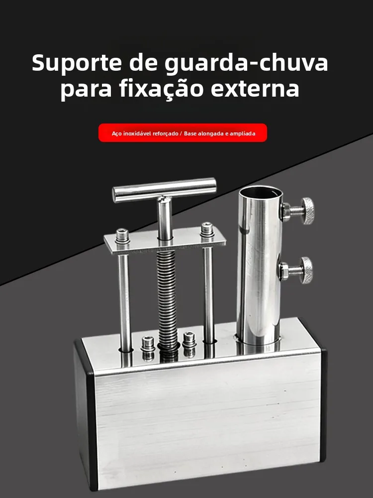thickened-stainless-steel-black-pit-umbrella-stand-fixed-device-fishing-umbrella-floating-bridge-sunshade-umbrella-base