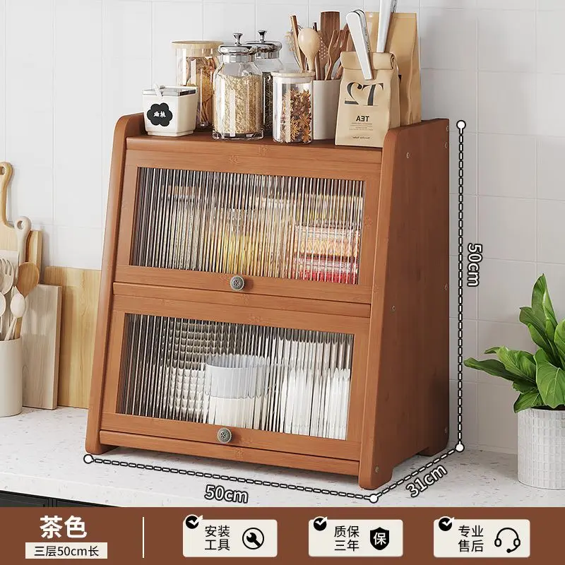 Home Kitchen Desktop Storage Cabinet Coffee Cup Tableside Cabinet Multi Layer Storage Dustproof Storage Holders & Racks