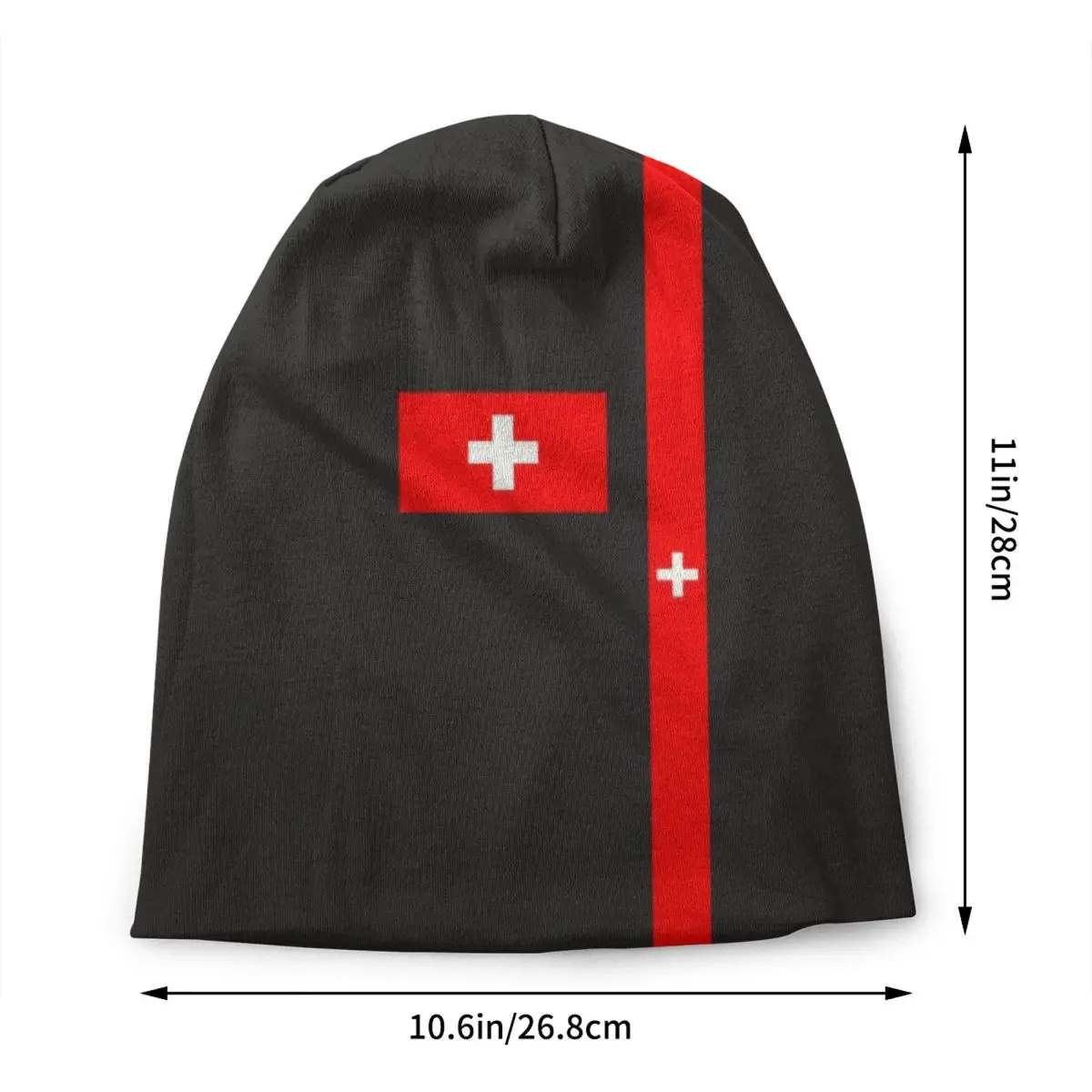 Custom Switzerland Flag Beanie Cap Unisex Winter Warm Bonnet Homme Knit Hat Cool Outdoor Ski Swiss Cross Skullies Beanies Hats