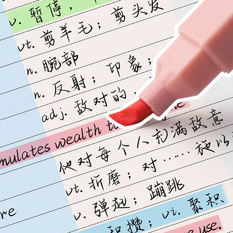 ปากกาเน้นข้อความสุดน่ารัก6ชิ้น/เซ็ตแสงไฟสีไดอารี่แบบทำมืออัลบัมไดอารีเครื่องเขียนสำหรับนักเรียนมัธยมปลายอุปกรณ์สำนักงาน