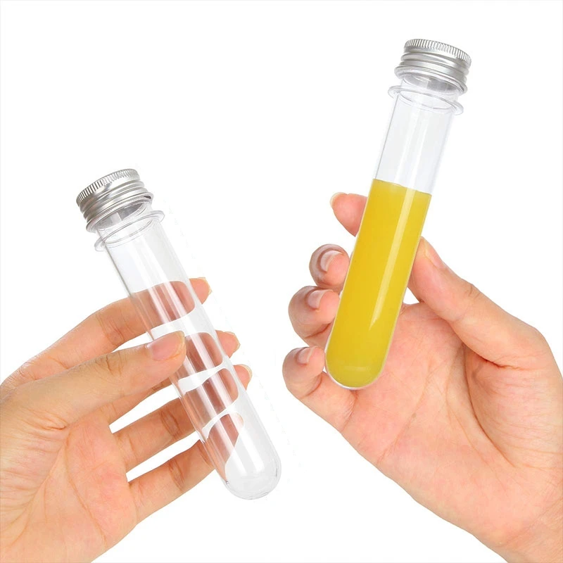 6Pcs 40ml Plastic Clear Test Tubes With Screw Caps Candy Cosmetic Travel Lotion Containers