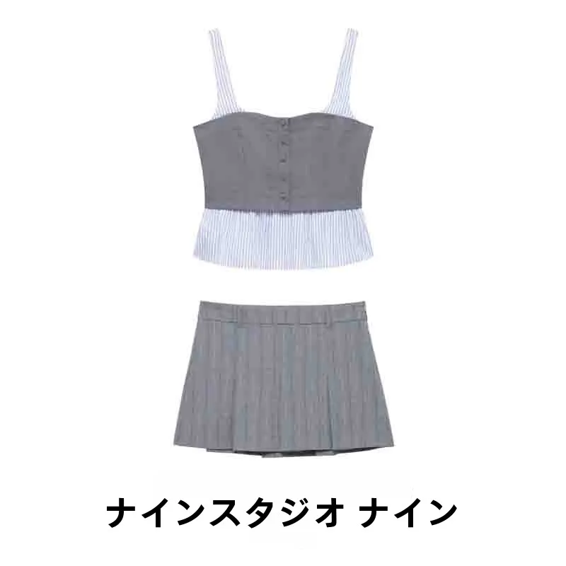 

NINE ZAR Women's Faion Patchwork oulder Strap Dr Silk Twill Stripe Design Spring 2025 Collection
