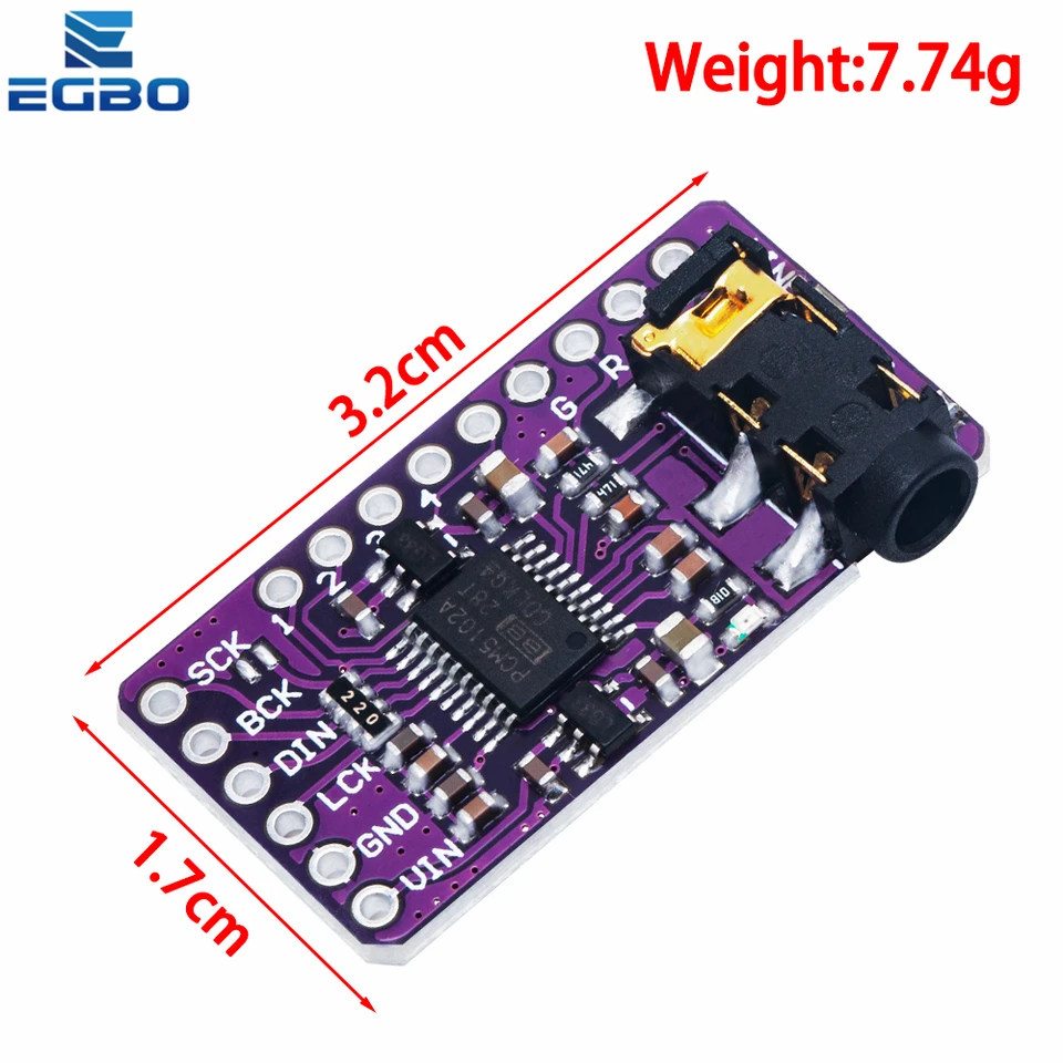 2x Module DAC PCM5102 GY-PCM5102 I2S Pour Raspberry Pi - Audio Haute Qualité