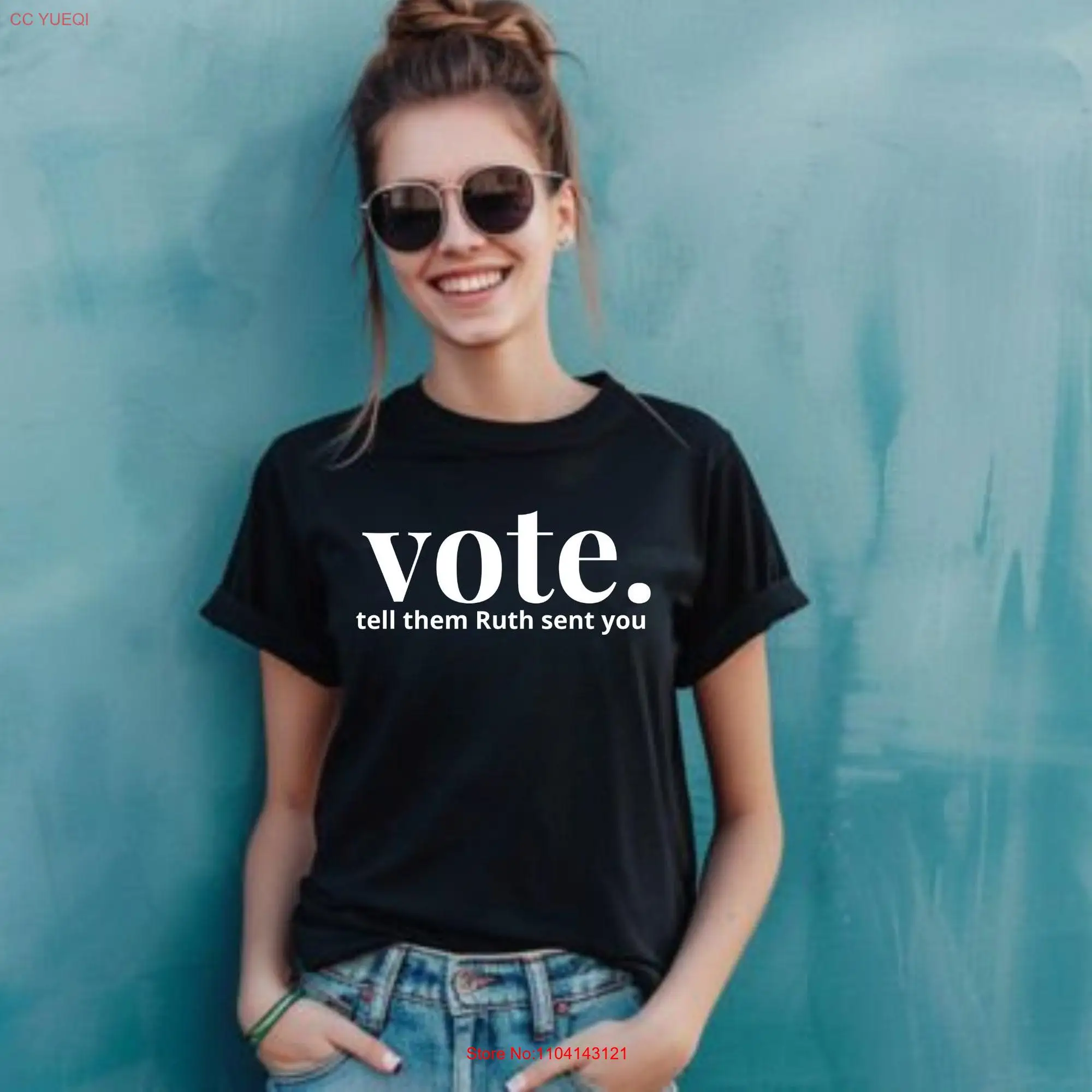 Vote Tell Them Ruth Sent You Bader Ginsburg T Shirt Political Feminist Heavy Cotton long or short sleeves