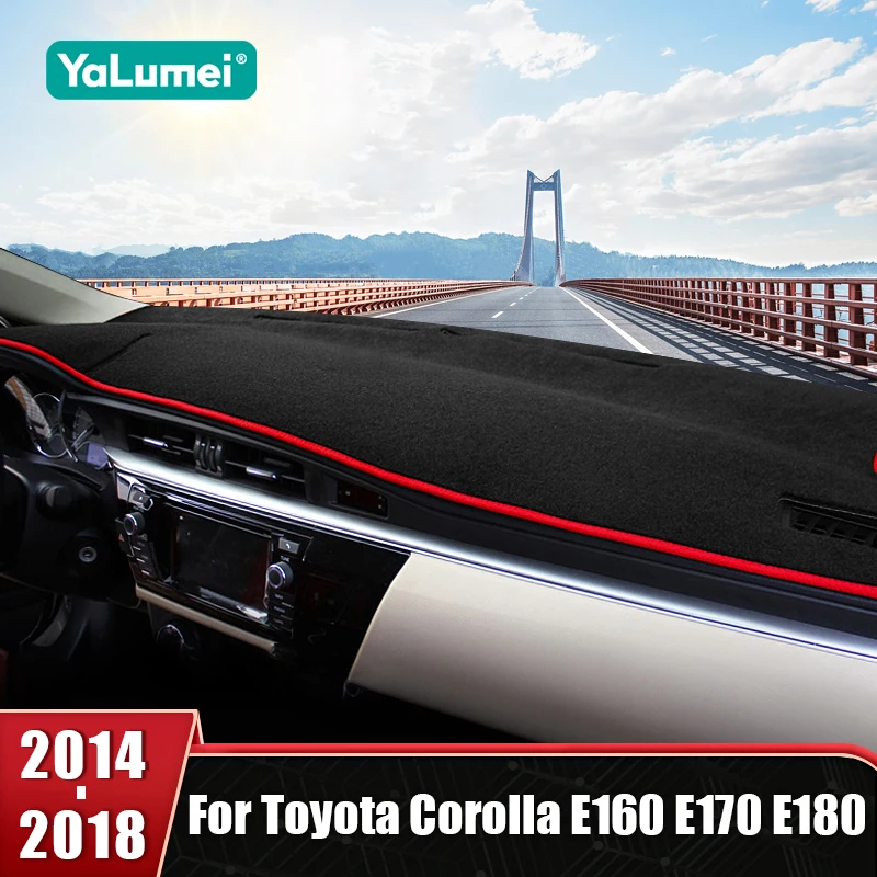 

Car Dashboard Cover Mat Avoid Light Pad Anti-UV Non-Slip Mat Carpet Accessories For Toyota Corolla E180 2014 2015 2016 2017 2018