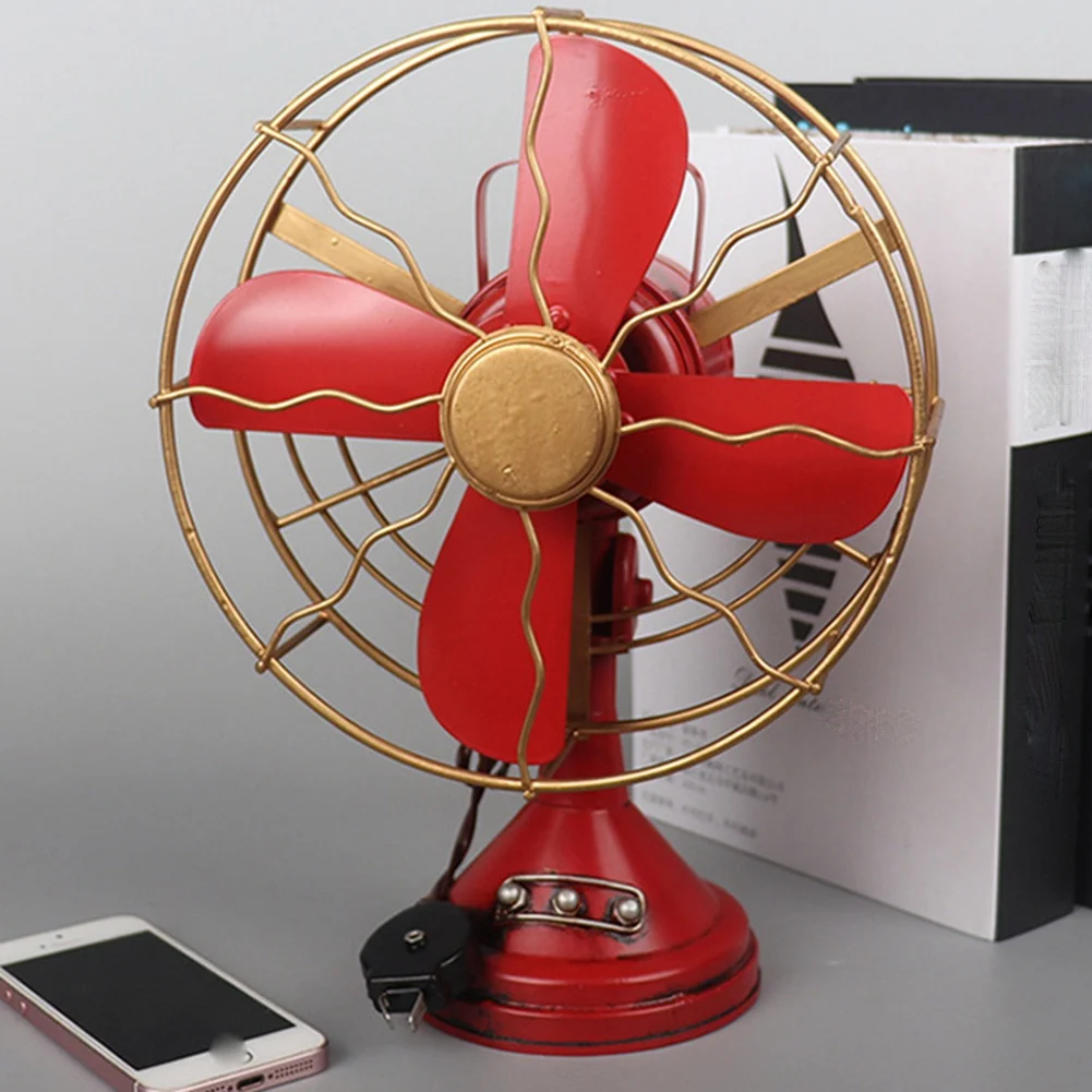 Simulation Electric Fan Vintage Model Crafts Bar Cafe Decoration Ornaments Photography Prop Retro Fan Furnishings D