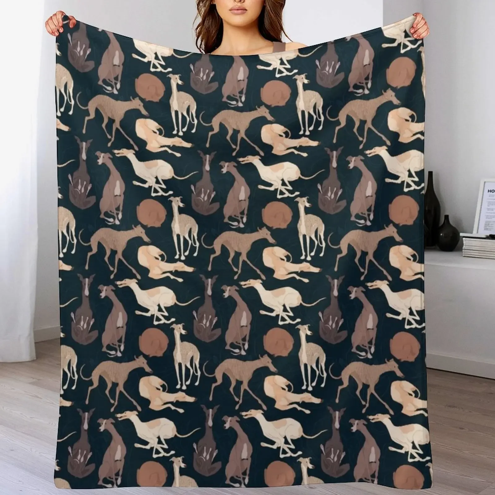 Whippet Good - Dark Throw Blanket Outdoor Soft Blanket for Picnic Beach Camping