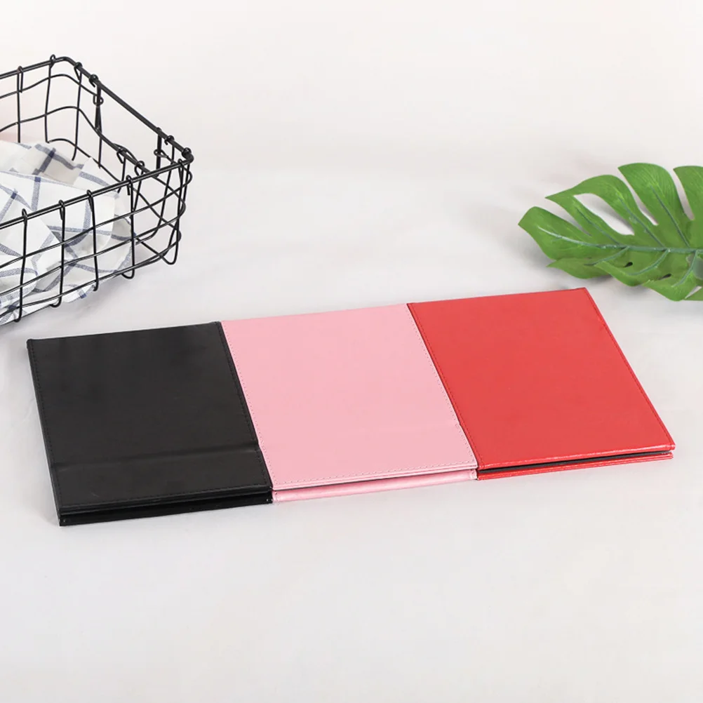 

Large Foldable Pink PU Makeup Mirror Desktop Adjustable Stand Clear View Portable Beauty Tools PU Mirror