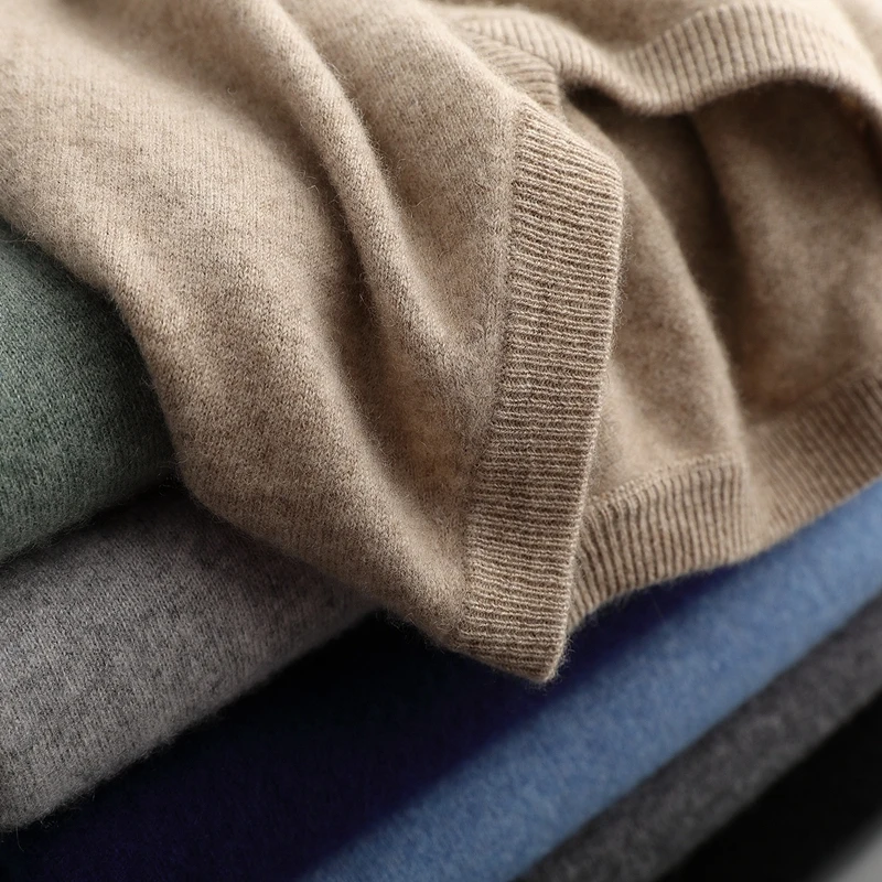 Spring/Autumn New High Quality Men Cashmere Sweater V-neck Business Casual Pullover 100% Goat Cashmere Knitwear Luxury Soft Tops