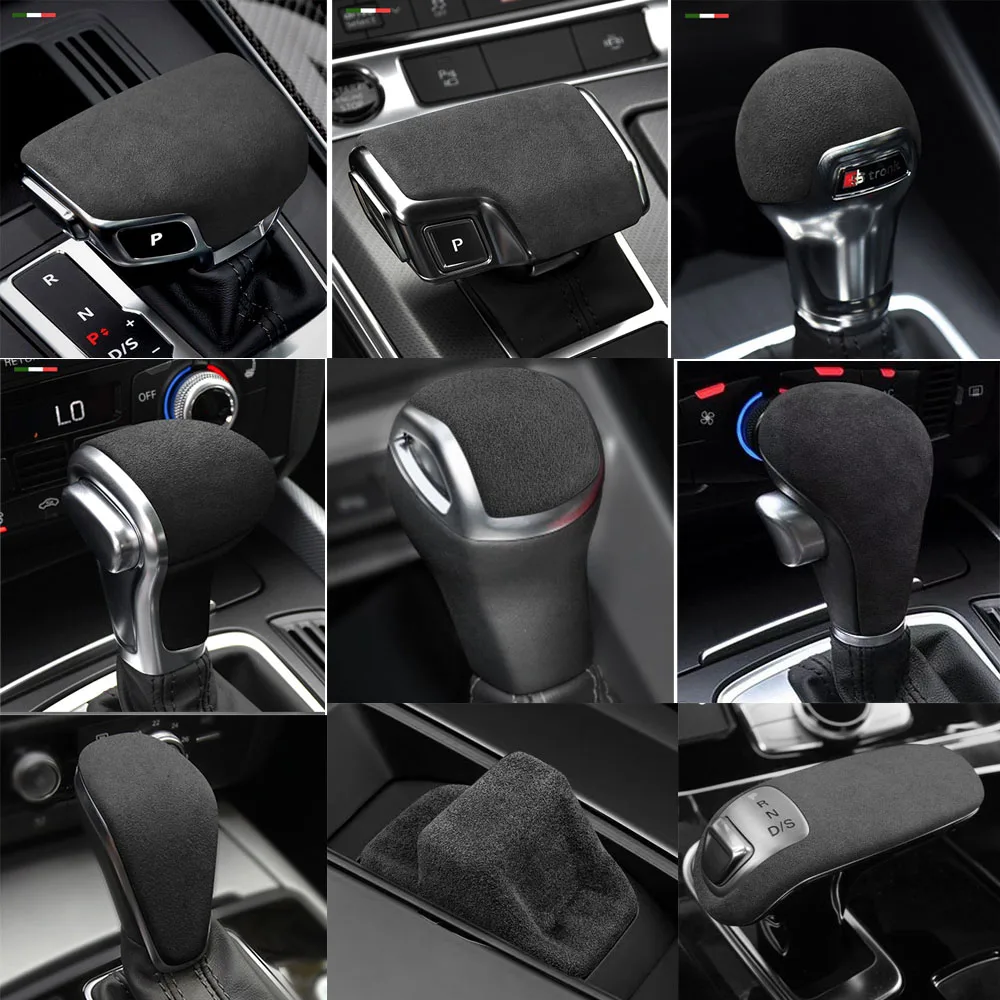 

Suede Leather Gear Shift Knob Cover Trim For Audi A3 A3L A4 A4L A5 A6L A8L S6 A7 Q2L Q3 Q5L Q7 Q8 Car Interior Accessories